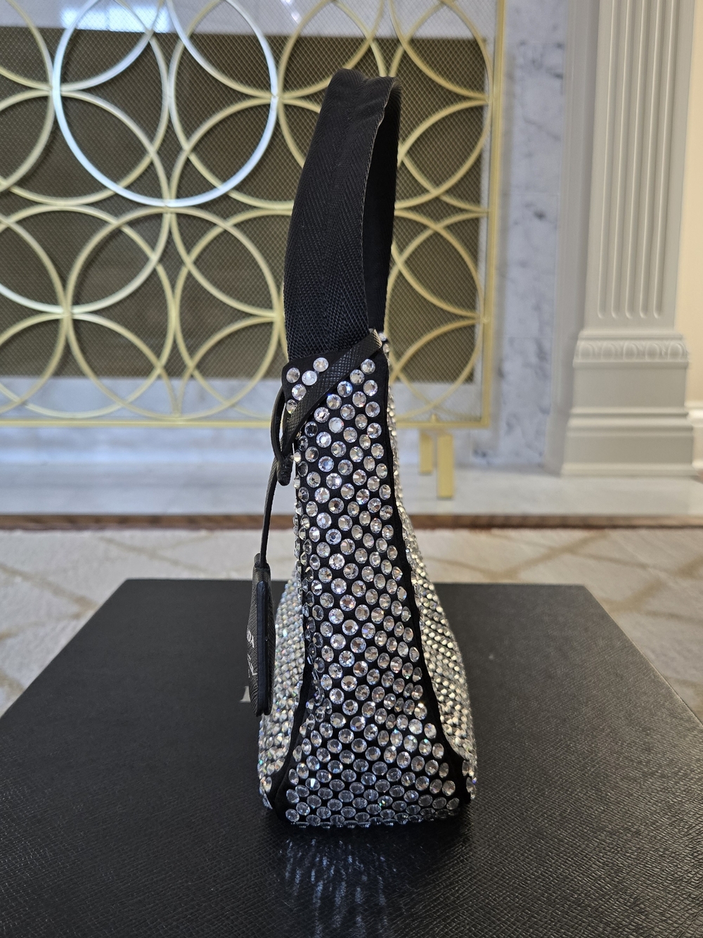 Prada Re Edition 2005 Black Crystal-Embellished Shoulder Bag - Picture 4 of 13
